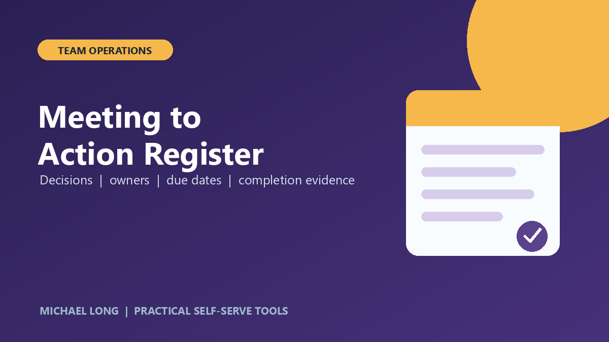 Meeting to Action Register product card